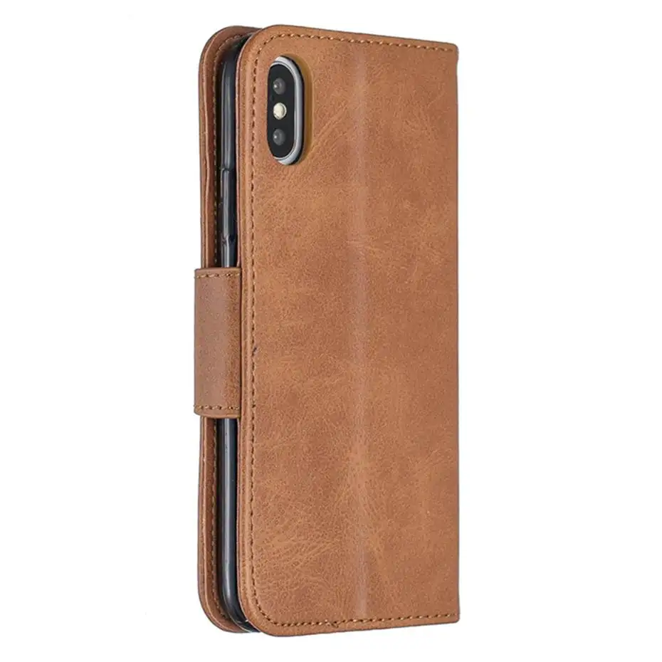 Роскошный флип-кейс из искусственной кожи для iPhone 5 6 5S 6S 7 8 Plus чехол-кошелек X XR XS Max
