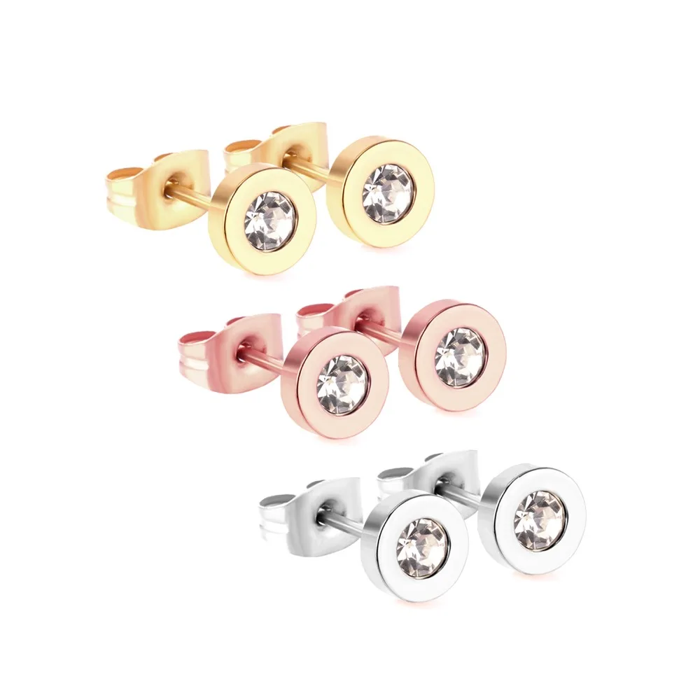 Серьги гвоздики LUXUKISSKIDS из нержавеющей стали 3 пары/Лот разные цвета женские