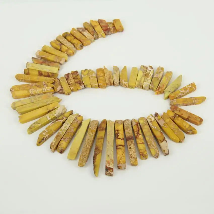 Морской камень из осадочной породы Длинные точки ломтик бусины Топ