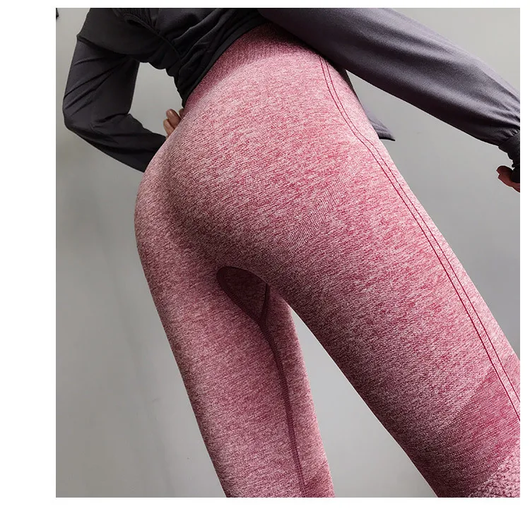 Бесшовные Леггинсы для йоги с высокой талией полые брюки женские спортивные