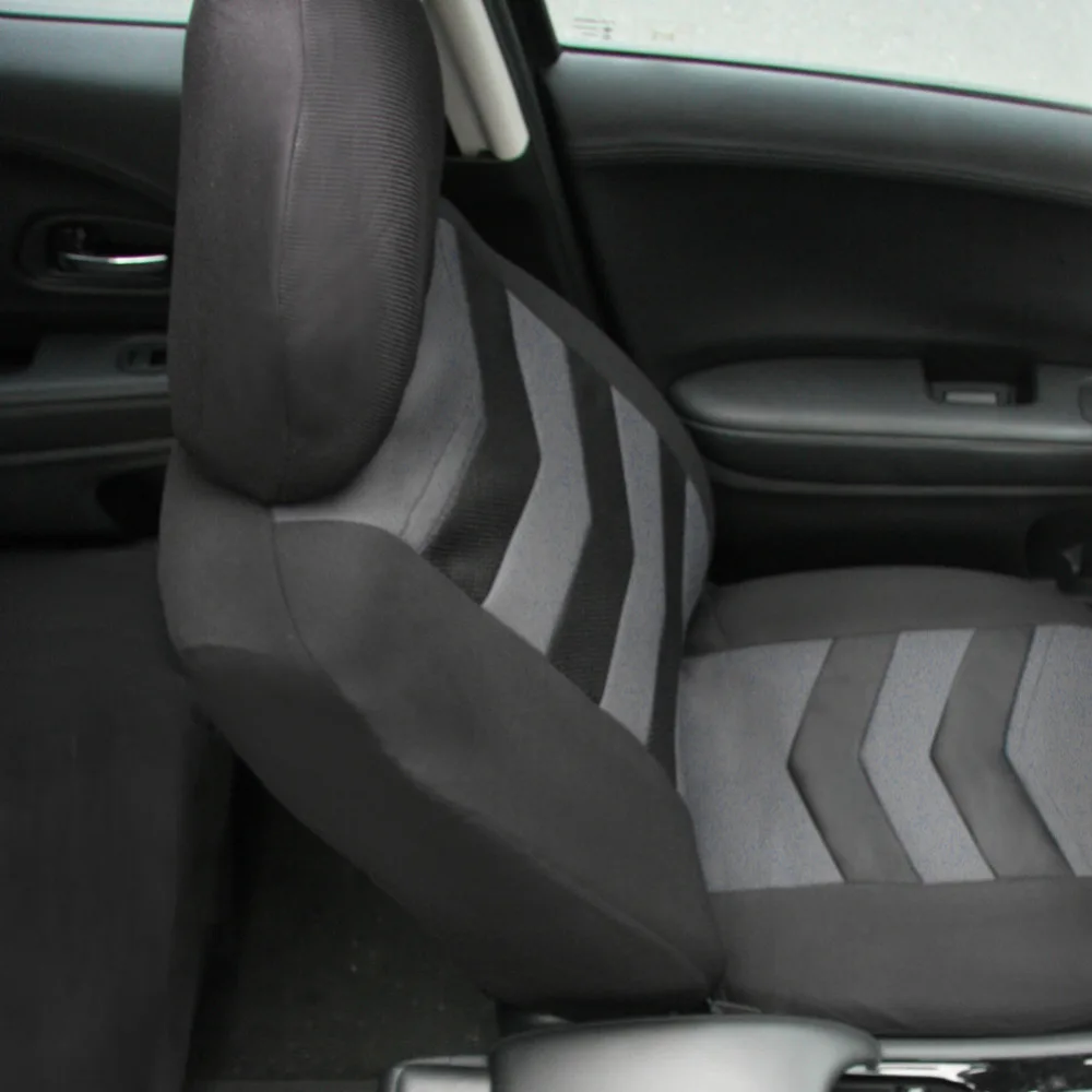 TIROL 4 шт. цвет черный серый двойные моющиеся тканевые чехлы на передние сиденья