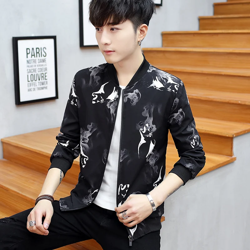 

12 colors Men's 2020 casual jacket men spring autumn trend handsome coat Slim printing clothes