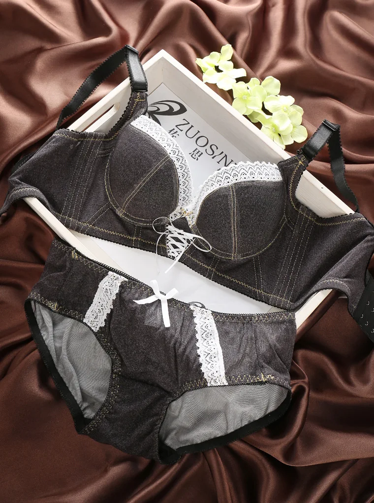 Autumn-Summer Brassiere Seamless Underwear Thong Bra Lingerie Embroidery Intim Sexy Costumes Sleepwear Set | Женская одежда