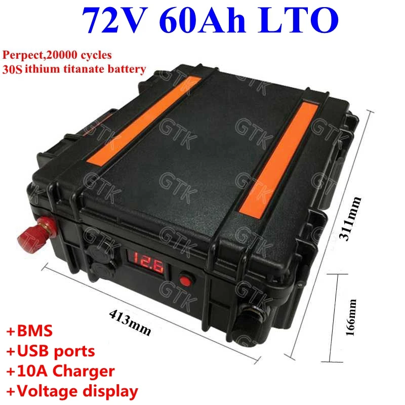 Литий титанатный аккумулятор GTK 20000 циклов LTO 72 в 60 ач аккумуляторы 2 4 В для