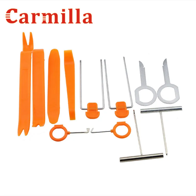 

Carmilla 12pcs/set Portable Vehicle Car Auto Panel Audio Refit Trim Removal Tools Set Kit Univesal Car Pry Refitting Tool