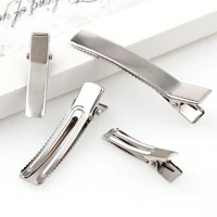 new 20pc blank silver flat metal single prong alligator hair clips barrette for bows diy accessories hairpins accessories