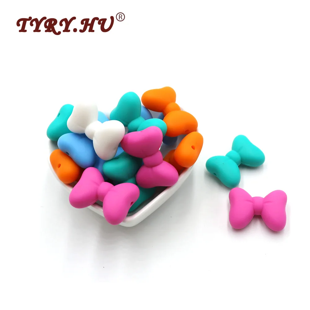 

TYRY.HU Food Grade Chewable Beads 10Pcs Butterfly Silicone Teether Beads Original Teether Beads Free Oral Care Silicone Beads