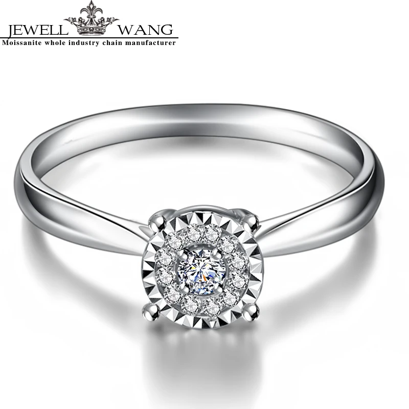 Ювелирное обручальное кольцо с бриллиантами для женщин 1.00CT эффект Сертифицированный 18K белое золото свадебное кольцо Изысканные ювелирные изделия свет роскошный подарок