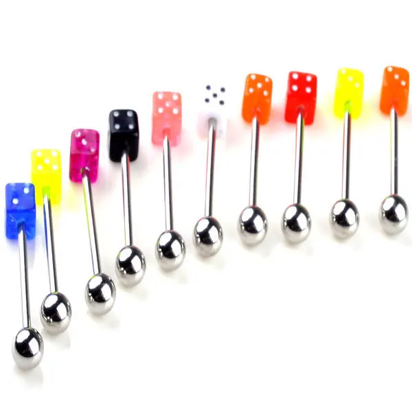 Оптовая продажа 10 шт./лот акриловые кости из нержавеющей стали для губ ушей