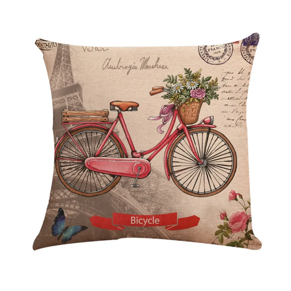 Декоративная наволочка для велосипеда серия семейных чехлов дивана льняная