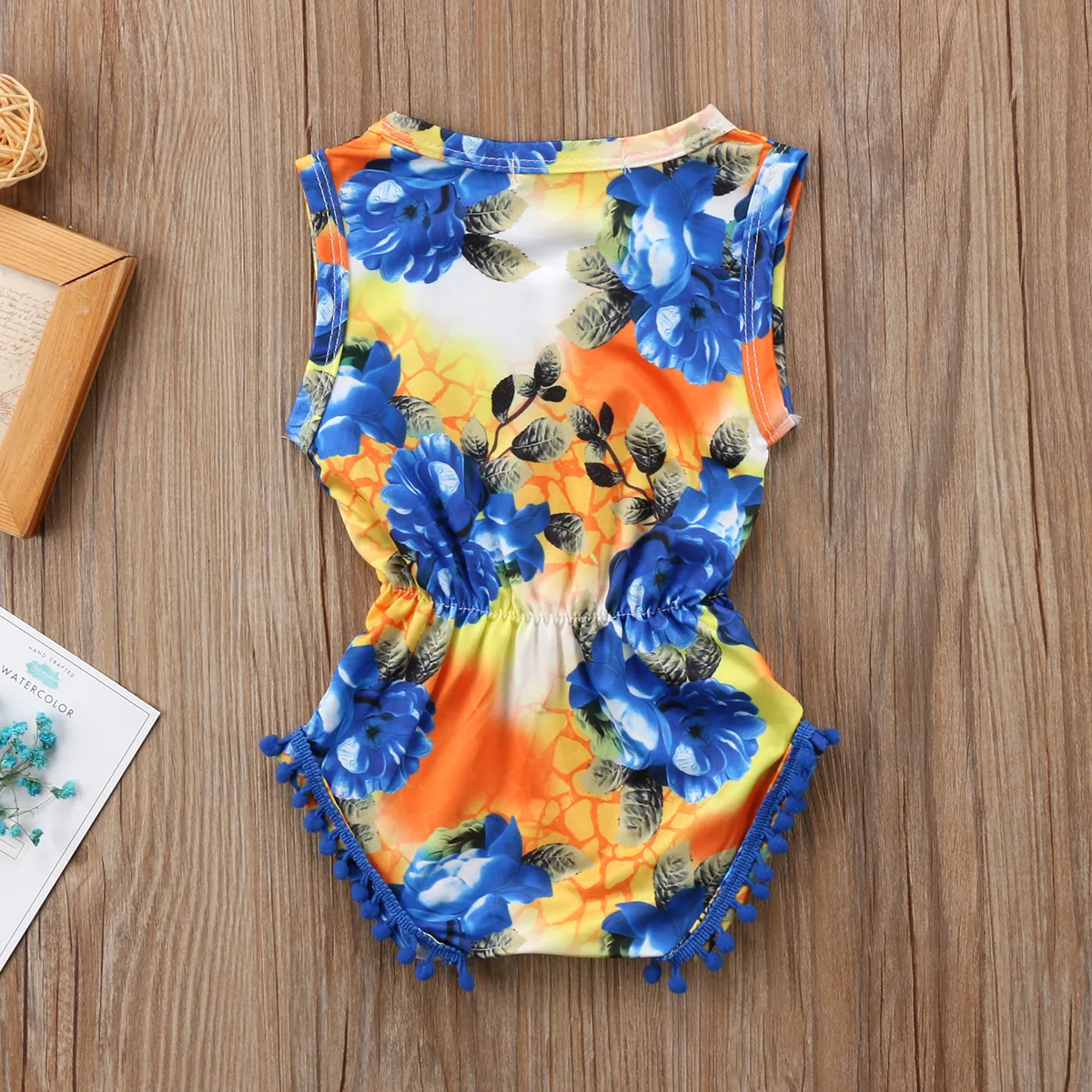 Детский комбинезон с цветочным принтом для маленьких девочек Короткие