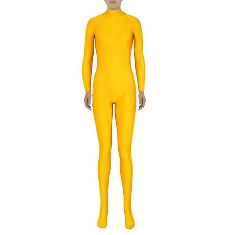 Yellow Костюм для косплея для детей и взрослых; комбинезон; костюм из кожи зентай; облегающий костюм из лайкры; одежда для сцены; костюм на Хэллоуин; карнавальный костюм - Цвет: Yellow