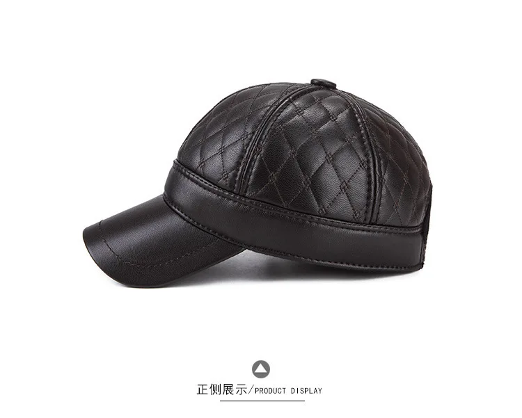 Теплая зимняя обувь из кожи и меха Бейсбол Кепки уха Защитите Snapback шляпа для Для женщин высокое качество зимняя шапка для Для мужчин Solid Россию hat