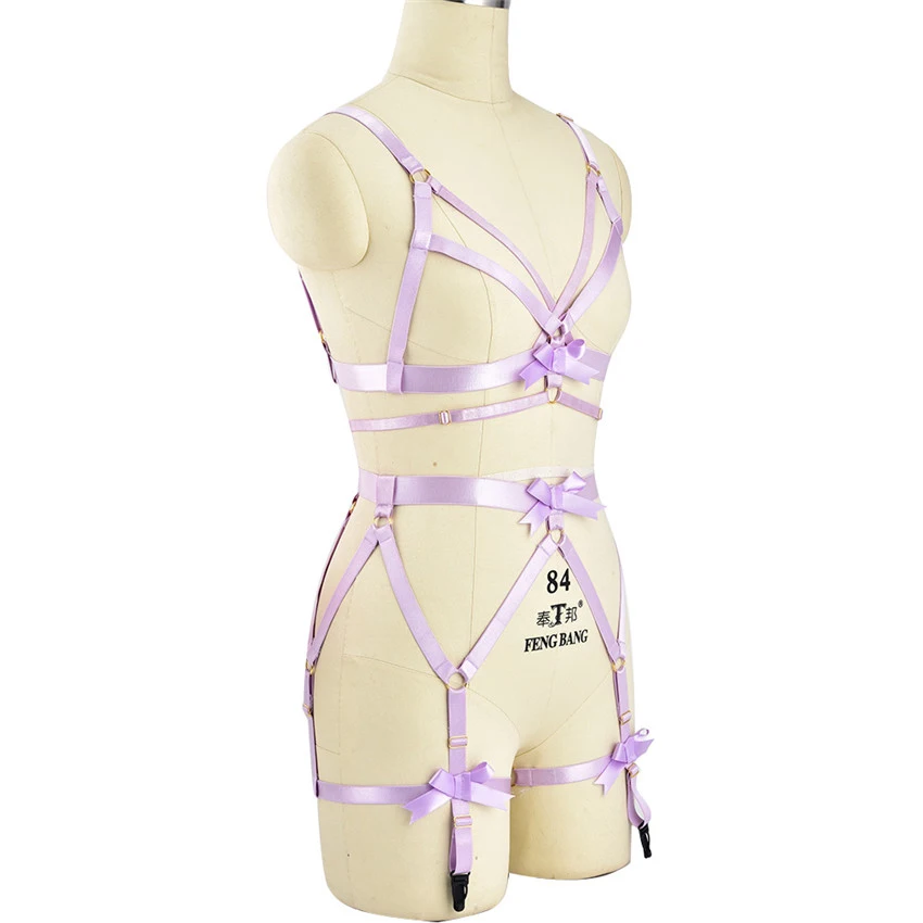 Body Harness lingerie set Leg harness Sexy BDSM strappy Collar body cage fetish gothic Garter belt Suspenders | Женская одежда