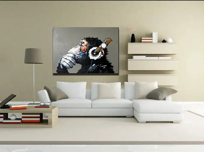 

NEW 100% hand-painted famous oil painting high quality Modern artists painting Lovely gorilla Home decoration