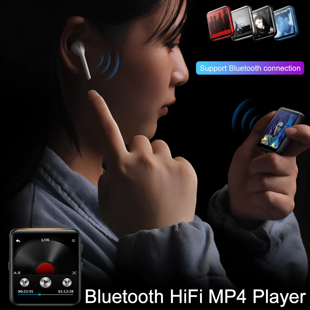 Мини-клип Bluetooth 4,2 MP4 плеер металлический сенсорный экран HIFI без потерь Звук Музыка Видео плеер Поддержка FM, рекордер, A-B Повтор
