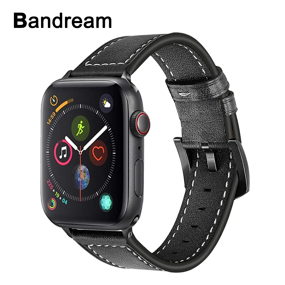 

Ремешок для часов из натуральной воловьей кожи, для iWatch Apple Watch Series 5, 4, 3, 2, 1, 44 мм, 40 мм, 42 мм, 38 мм, стальной ремешок с пряжкой, наручный ремень