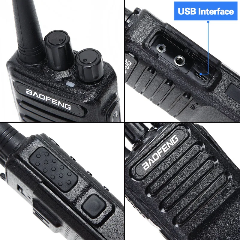 4 шт. 2021 Baofeng BF V9 USB 5V Быстрая зарядка иди и болтай Walkie Talkie “иди 5 Вт UHF 400 470 МГц CB