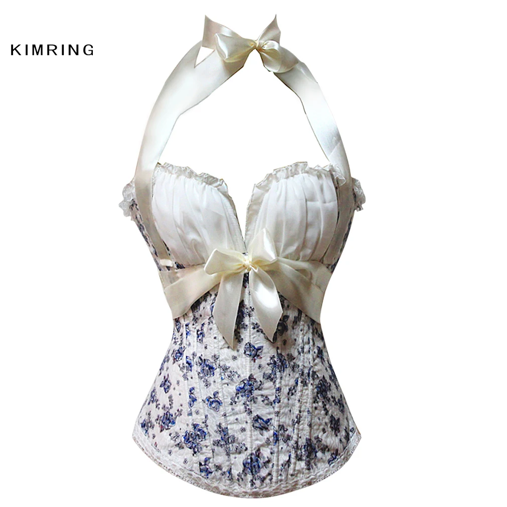 Женский корсет в стиле стимпанк Kimring готический с бретельками на талии корсеты и