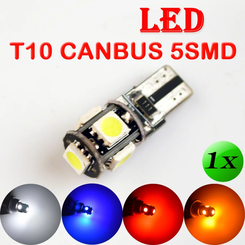 Flytop T10 5SMD CANBUS 5050 SMD W5W 194 светодиодный автомобильный светильник без ошибок, автомобильная лампа белого/синего/желтого/красного цвета, автомобильная лампа CAN BUS