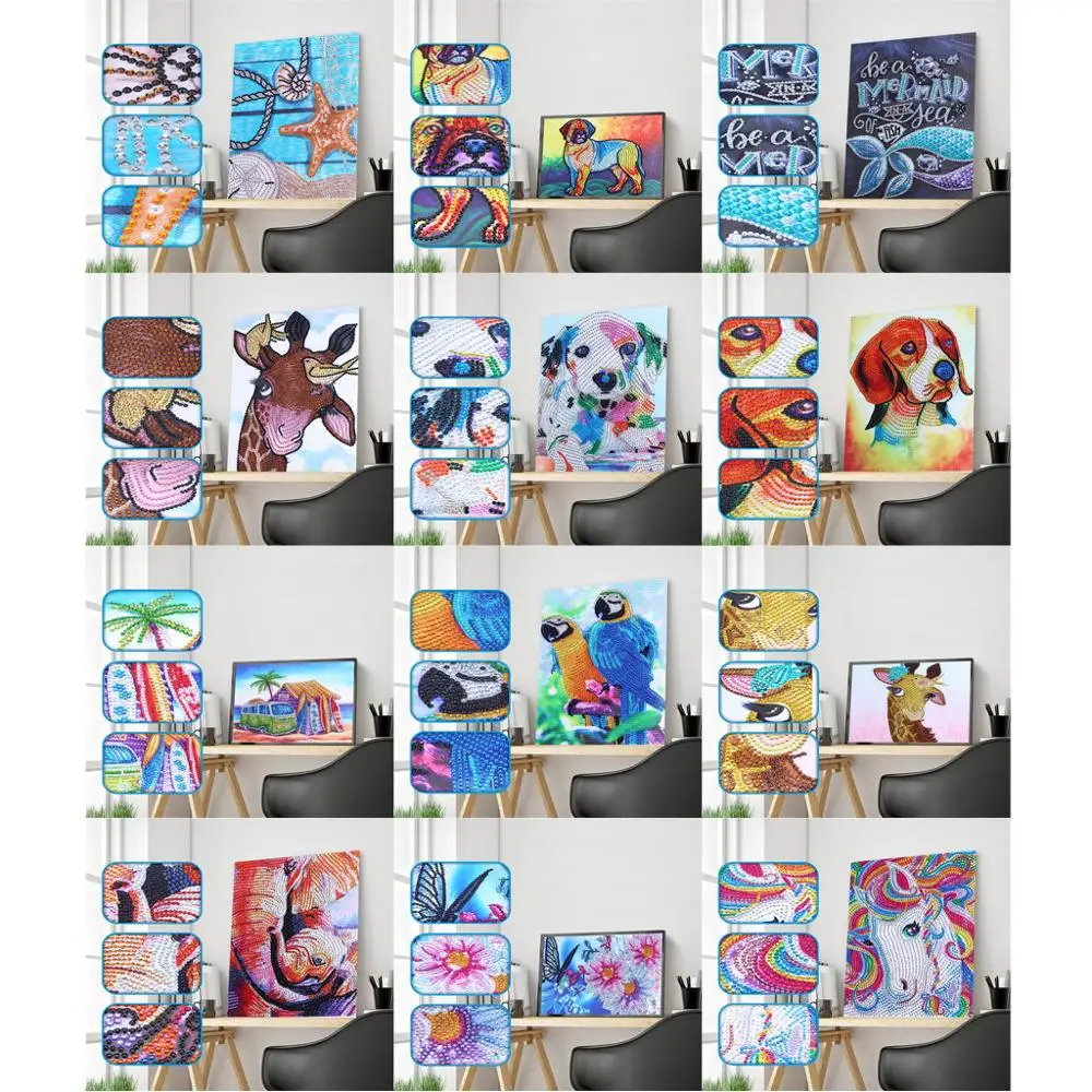 Новинка алмазная картина особой формы с изображением животных из мультфильмов