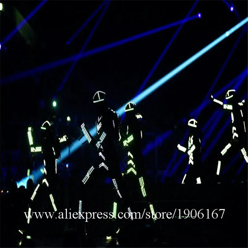 Оптовая цена многоцветный светодиодный светящийся костюм робота со