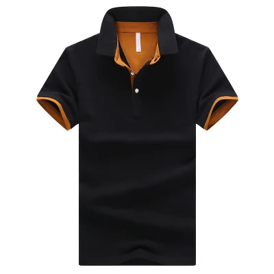 Черный Футболка Поло Homme летние шорты тенниски Camisa рубашки Masculina Повседневное Camiseta Марка Trend Для мужчин рубашка 140 - Цвет: Черный