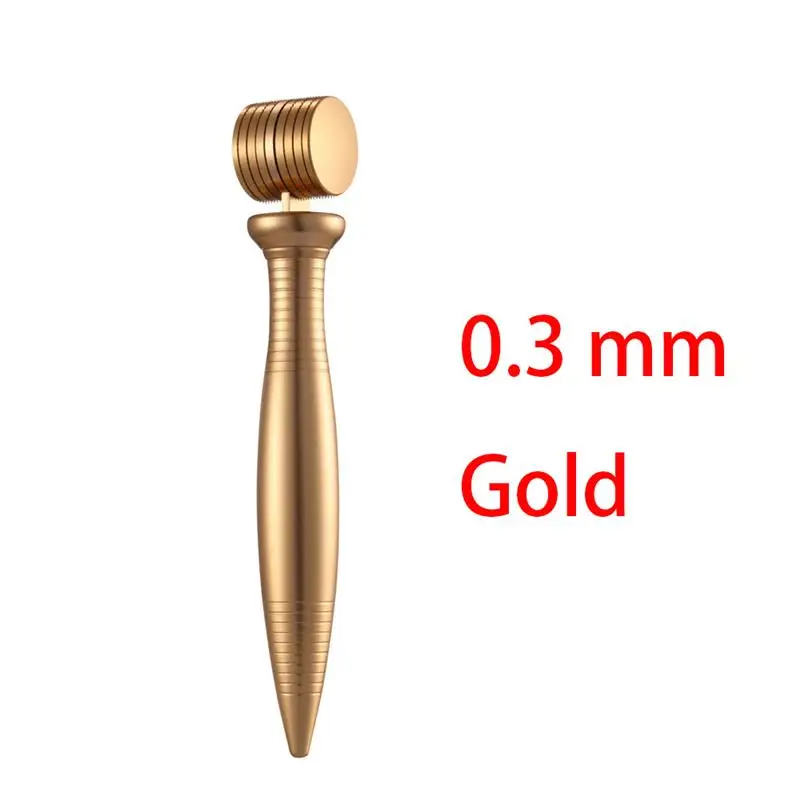 Gold Color 0.3mm Оригинальная упаковка Дерма роликовая система микроиглы красного цвета золотого цвета Дерма ролик с иглами для ухода за кожей лица Уход за волосами - Цвет: Gold Color 0.3mm