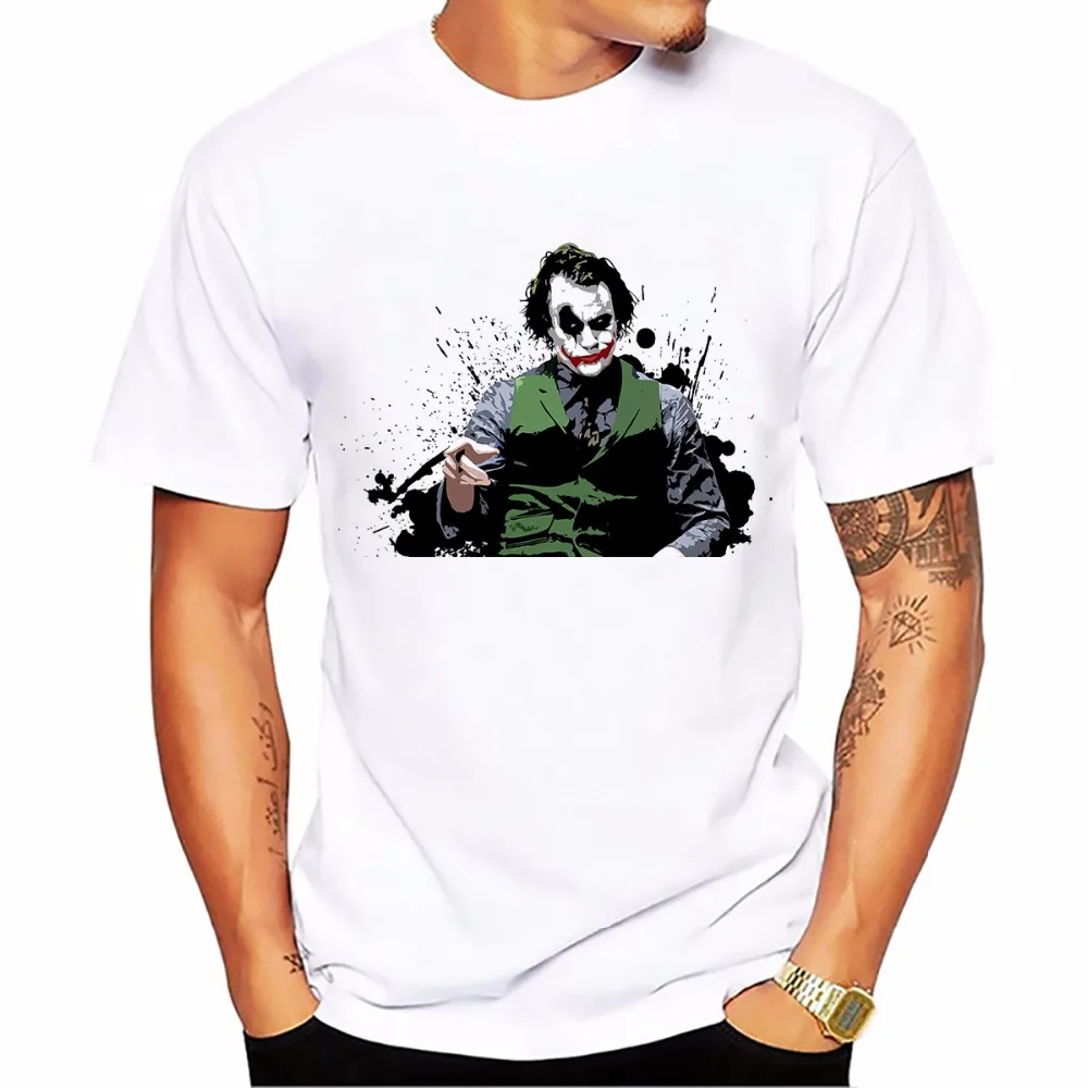 Salute Heath Ledger Most classic Joker Футболка белая Повседневная футболка из дышащей ткани