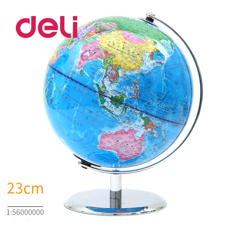 Deli 1 шт. светодиодный светильник земной шар мира 3d карта стереоскопическая география образовательная металлическая подставка идеальные миниатюры подарок Офисные гаджеты