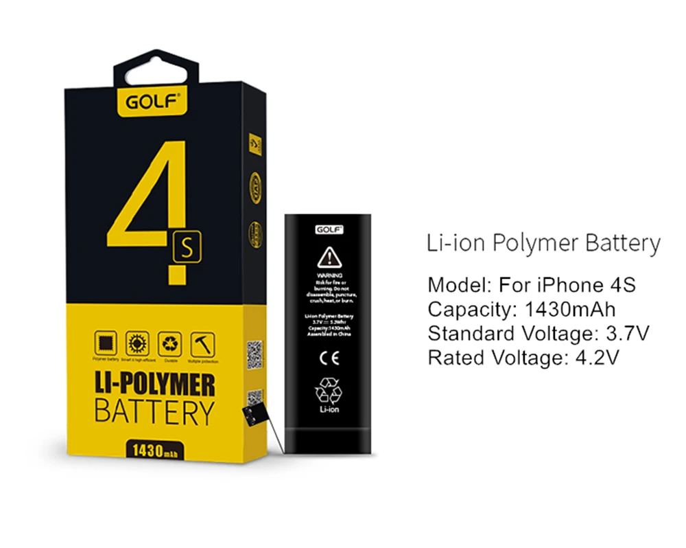 Golf новые оригинальные батареи встроенный телефон батарея для iPhone 4S 5 5S 5C 6 6S 7 Plus Замена батареи+ Полный станок