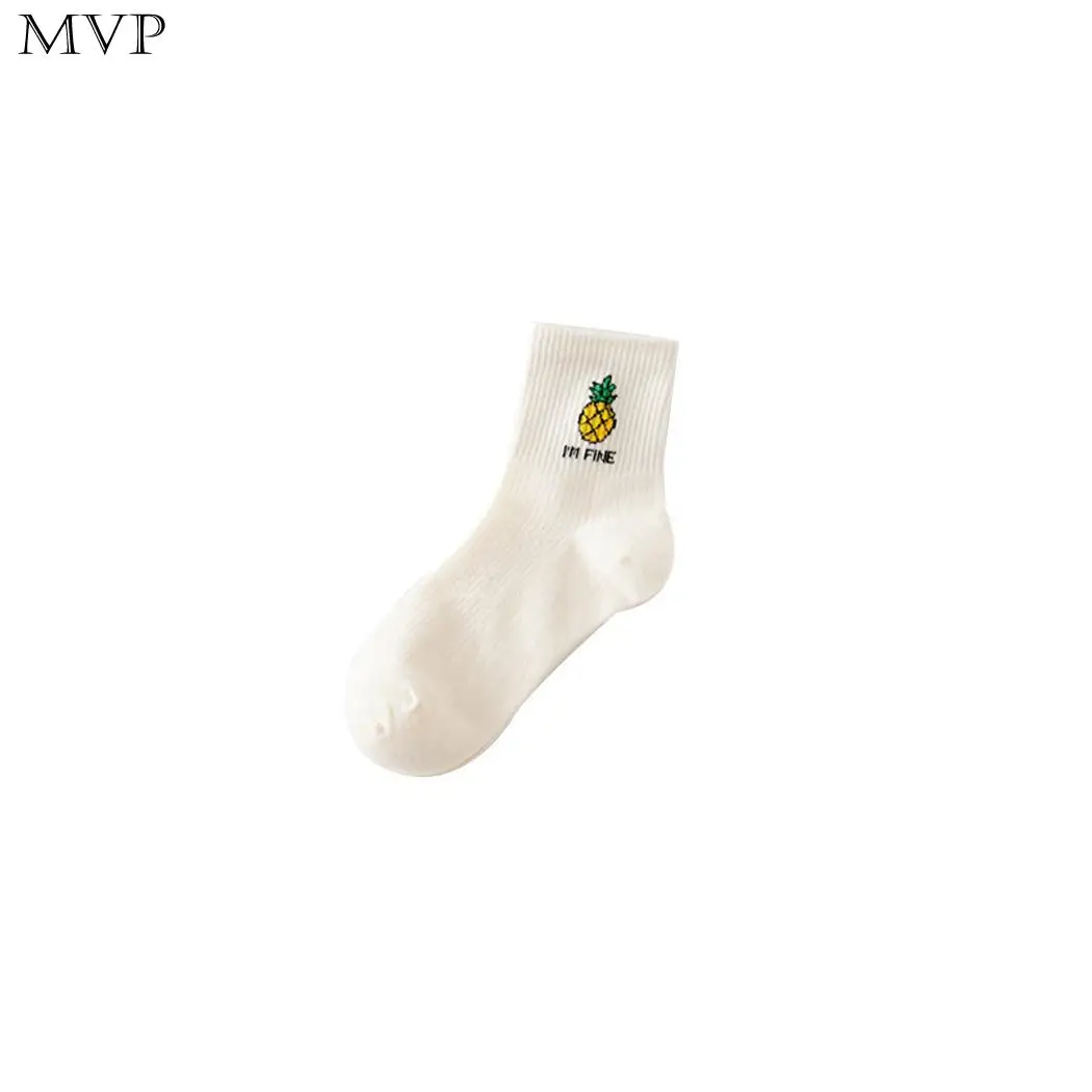 Модные милые хлопковые носки с фруктовым принтом для женщин и девочек