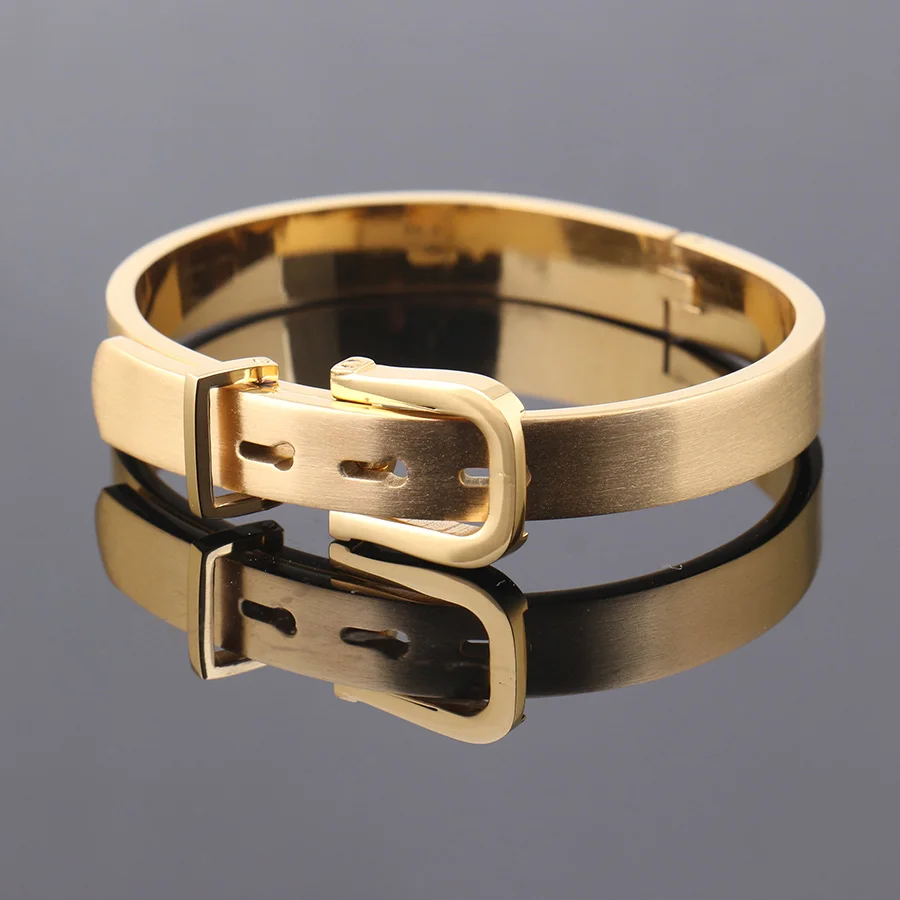 Простой модный ремень с пряжкой из титановой стали браслет для пары роскошный