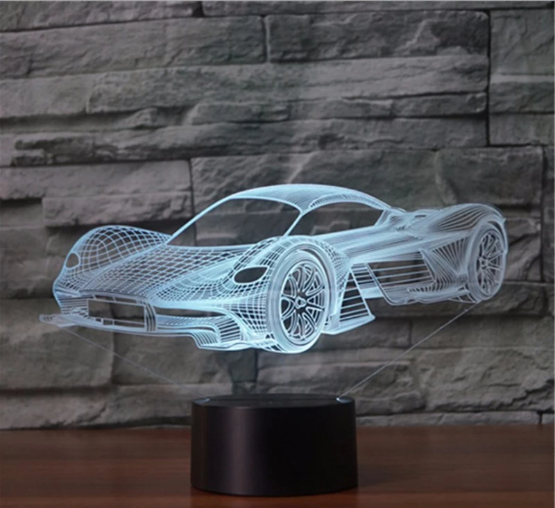 Новая Автомобильная 3D лампа красочная зарядка сенсорный светодиодный vision лампа подарок декоративная настольная лампа