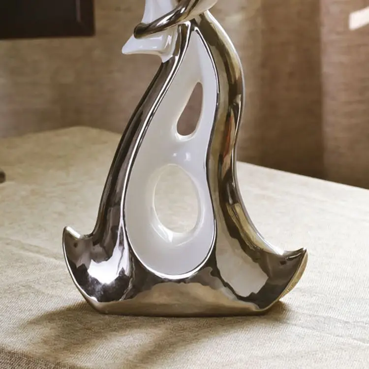 Белые серебряные керамические влюбленные домашний декор украшение для комнаты