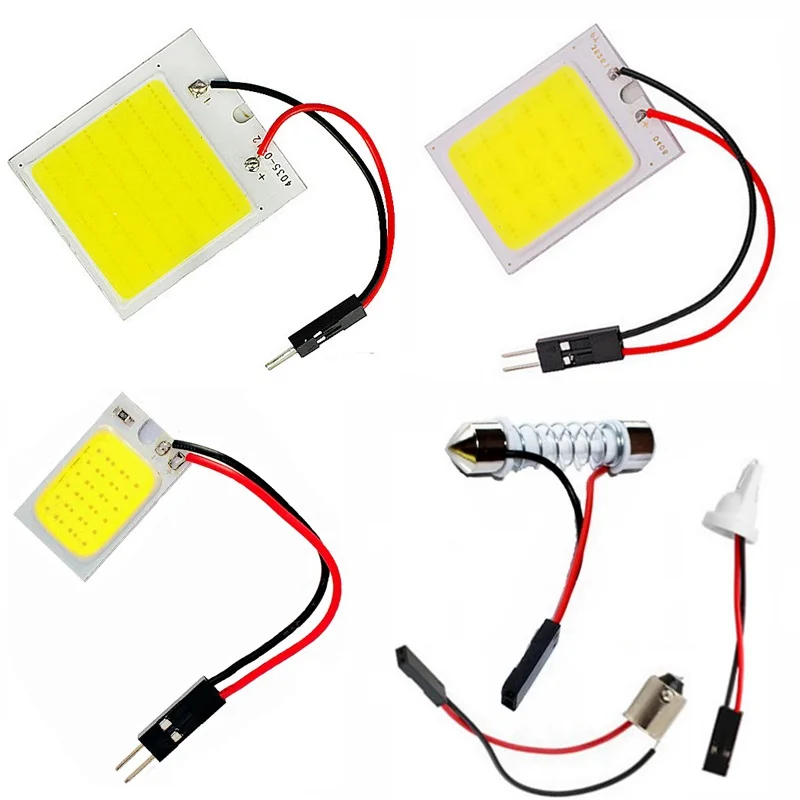 T10 W5W BA9S C5W C10W гирлянда (31 мм 36 39 41 мм) 3 адаптера 18 24 48 COB LED панель для чтения лампочки