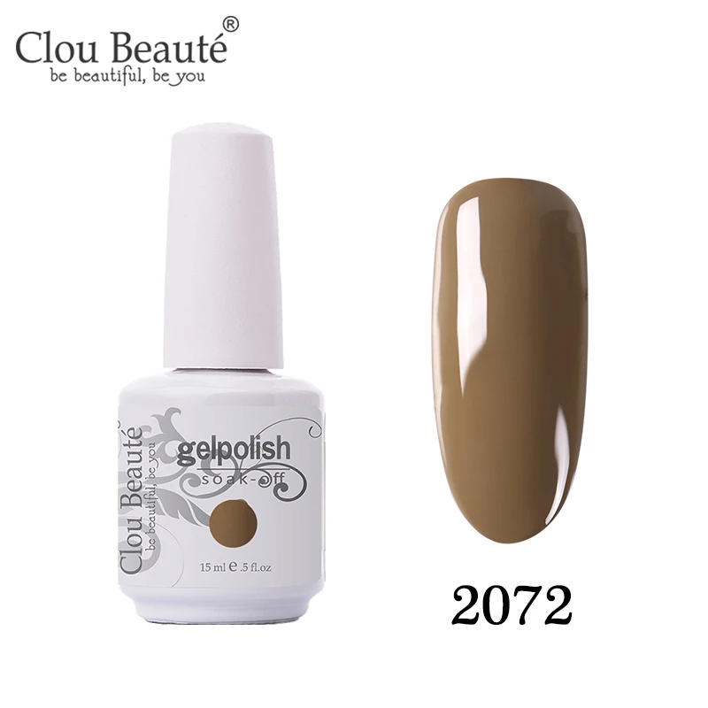 2072 Clou Beaute оливковый зеленый Цветной Гель-лак для ногтей Светодиодный УФ-гель для ногтей замачиваемый Гель-лак для ногтей маникюр Полупостоянный Vernis Гель-лак - Color: 2072