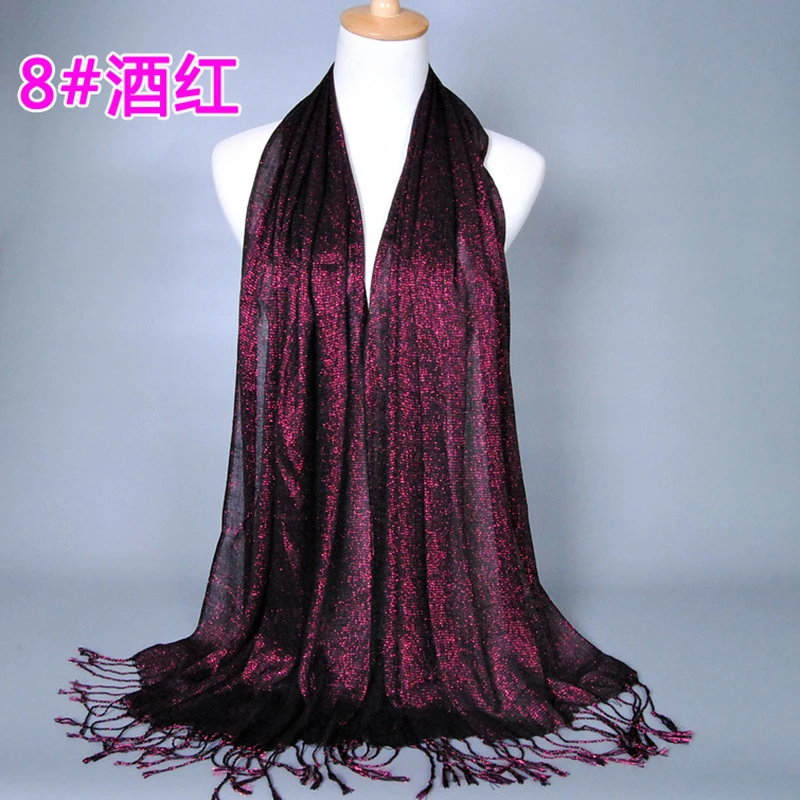 Шарф с кисточками золотой шелковый шарф в этническом стиле хлопковый для женщин