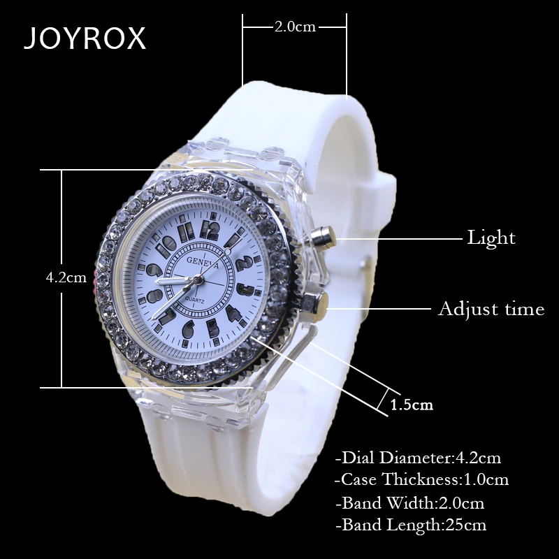 JOYROX Светящиеся светодиодный светящийся свет электронные часы горячие женские Кварцевые Wirstwatch повседневные студенческие часы relogio feminine