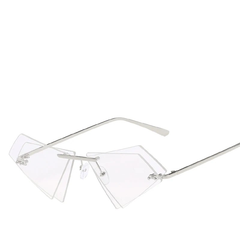 мода Летняя очки солнечные 2018 Треугольники двойной Слои ссолнцезащитные для