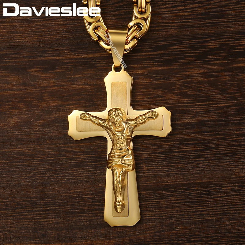 Византийская цепочка Davieslee с крестом Иисуса ювелирное изделие в христианском