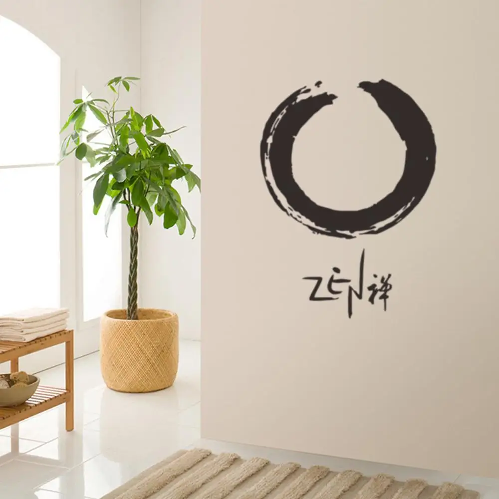 Виниловая круглая наклейка Enso Zen буддийская религиозная стикер на стену Будда 57*78