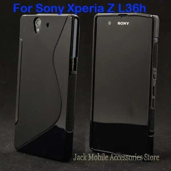 New High quality Black S Line Design Skidproof Gel Skin Case Cover For Sony Xperia Z L36h C6602 C6603 |