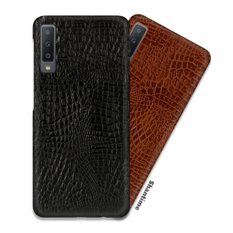 Винтажный чехол из крокодиловой кожи PU кожаный для samsung Galaxy A7 2018 A750 телефона A50 в