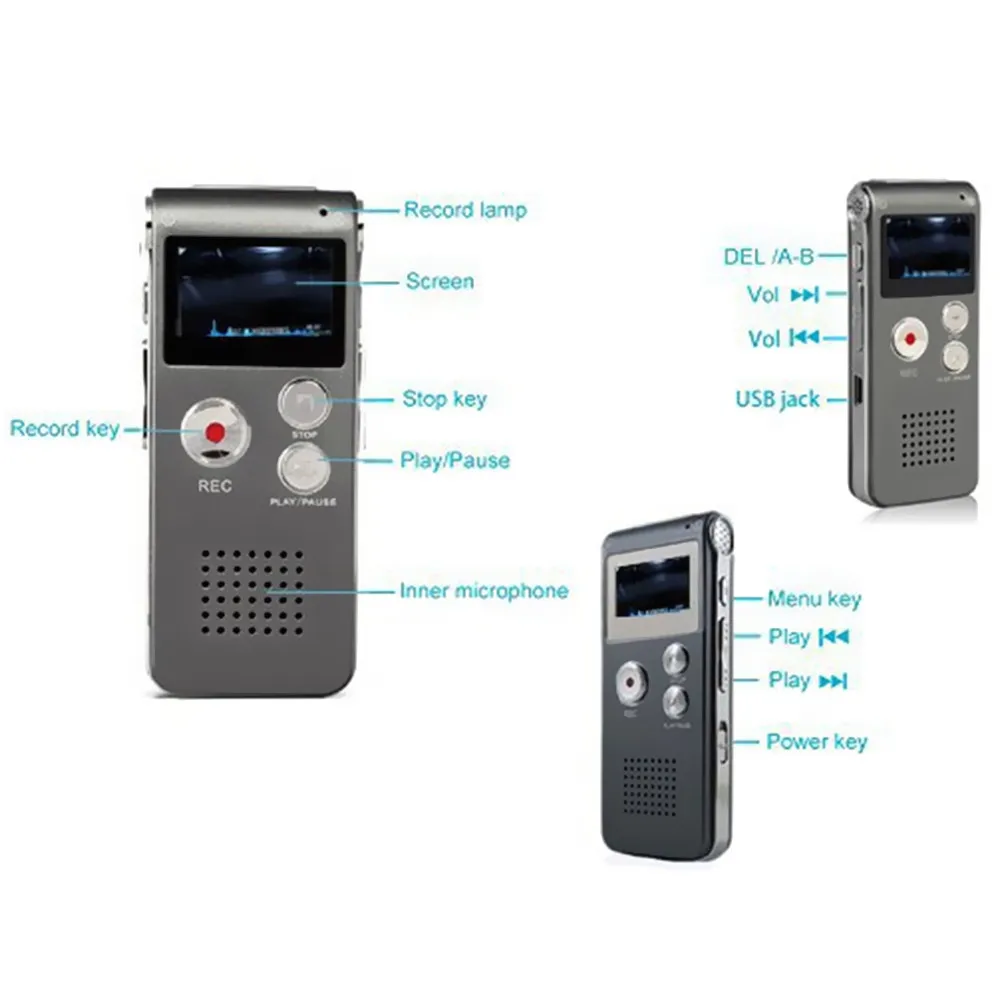 100% новейший 8 ГБ Мини USB диктофон флэш цифровой аудио 650Hr Диктофон 3D стерео MP3