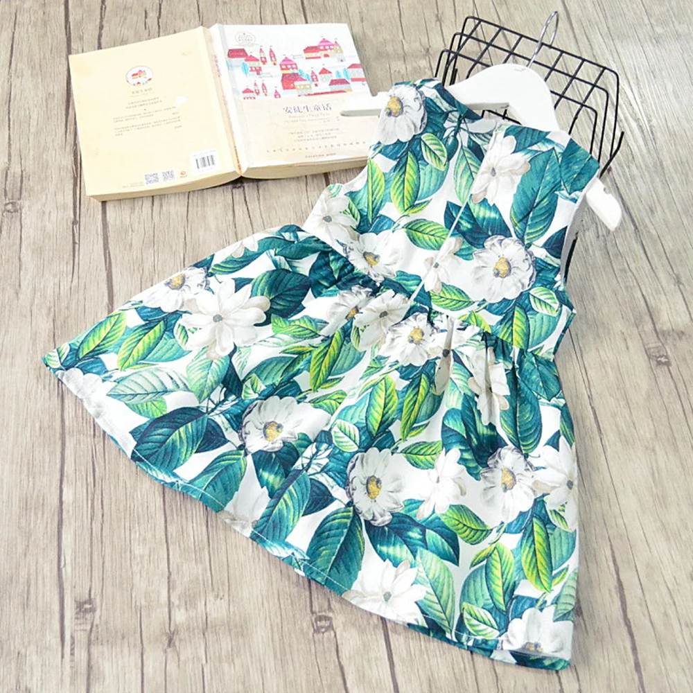 2018 Princess Girls Dress Girl Summer Cotton Sleeveless Cute Kids Green Casual Children Toddler Dresses For | Детская одежда и