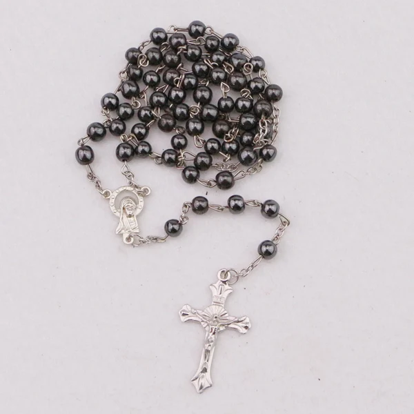 HIGH QULITY CATHOLIC ROSARY CROSS NECKLACE HEMATITE BLACK STONE BEADS WITH JERUSALEM SOIL&ampCRUCIFIX | Украшения и аксессуары