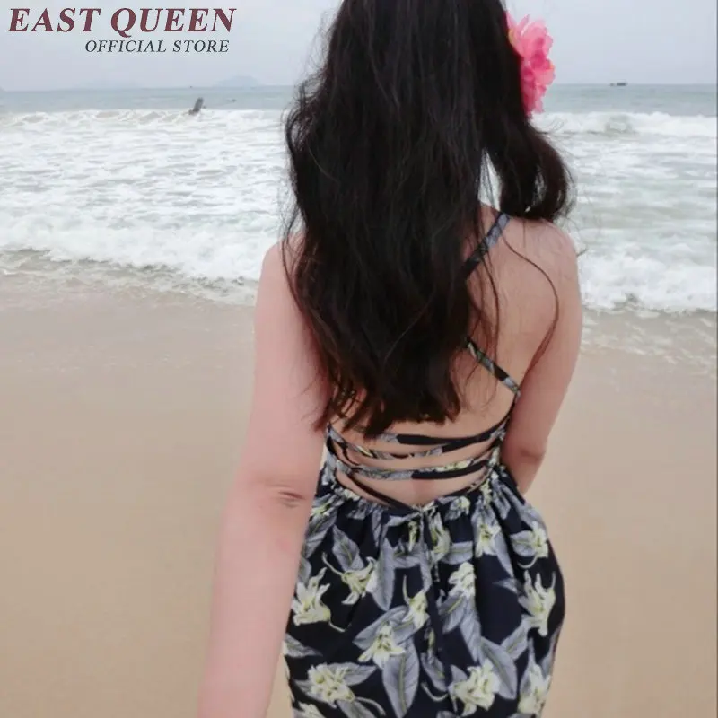 Женское пляжное платье туника с открытой спиной и цветочным принтом|sea dress|tunic