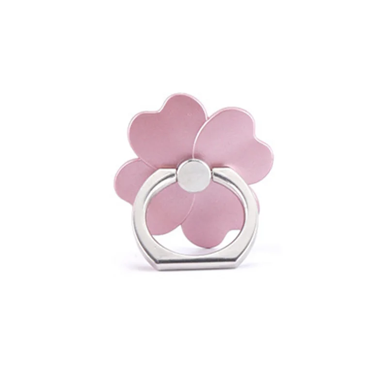 rose Four Clover Держатель телефона на палец, подставка, круглая ручка, держатель для телефона, смартфонов для iphone 7, xiaomi mi8, 5 plus, сотовый мобильный автомобильный держатель для телефона - Цвет: rose Four Clover