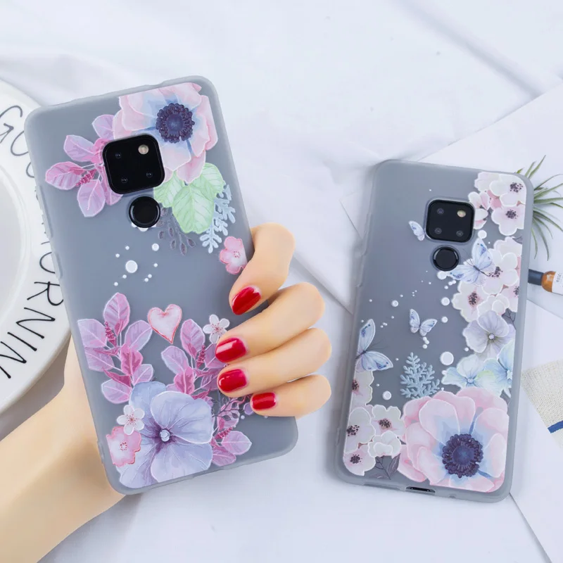 Милый цветочный чехол для huawei P10 Lite P20 Pro Коврики 20 матовый Силиконовый рисунком